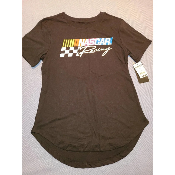 Nascar T-Shirt Girls Size Small Race Logo Printed Short Sleeve Cotton Blend - Picture 1 of 4